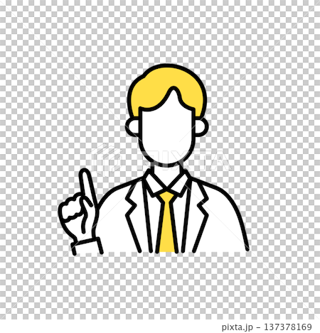 ビジネスマンのシンプルな線画のイラスト 137378169