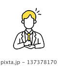 ビジネスマンのシンプルな線画のイラスト 137378170