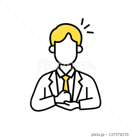 ビジネスマンのシンプルな線画のイラスト 137378170
