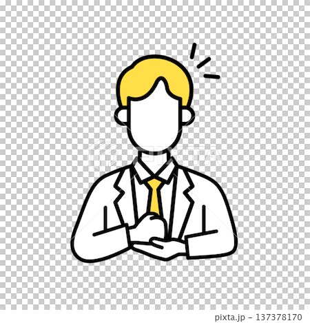 ビジネスマンのシンプルな線画のイラスト 137378170