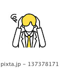 ビジネスマンのシンプルな線画のイラスト 137378171