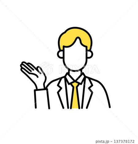 ビジネスマンのシンプルな線画のイラスト 137378172