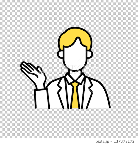 ビジネスマンのシンプルな線画のイラスト 137378172
