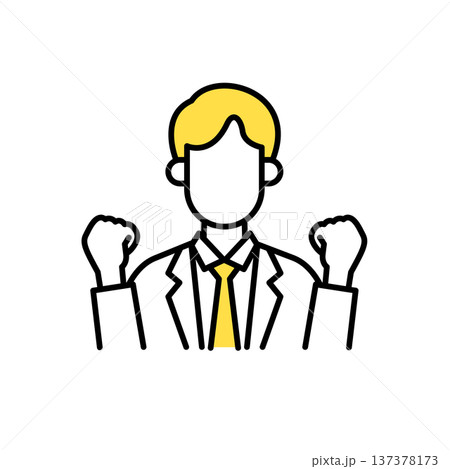 ビジネスマンのシンプルな線画のイラスト 137378173