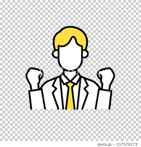 ビジネスマンのシンプルな線画のイラスト 137378173