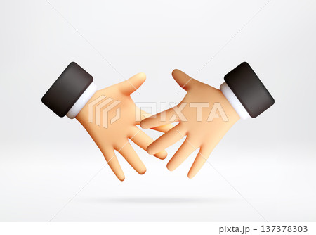 3D Businessman hand icon making handshake. 137378303