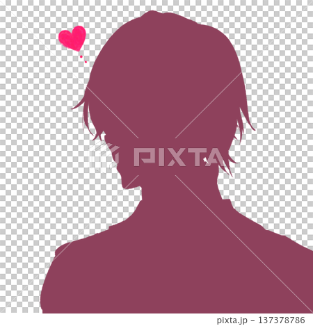 Fantasy prince-style man in love silhouette Fantasy prince-style man in love silhouette 137378786