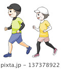 マラソンをする高齢者 137378922