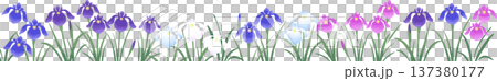 鳶尾花邊框（底部裝飾）| 日式向量邊框素材，適合初夏和男孩節 137380177