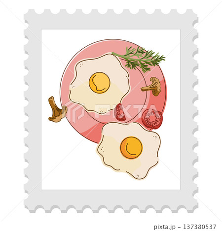 the view of fried egg 137380537