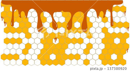 Honey Drip With Honeycomb Hexagon Background Honey Drip With Honeycomb Hexagon Background 137380920