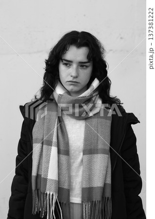 A young teenage girl, a student, dressed in casual clothes. A young teenage girl, a student, dressed in casual clothes. 137381222