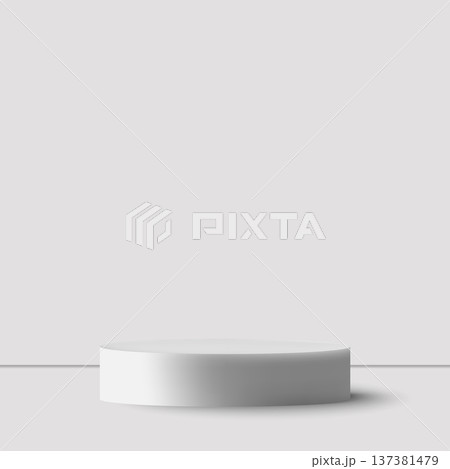 White 3D podium on light background, minimalist circular platform, product presentation mockup. Eps 10 White 3D podium on light background, minimalist circular platform, product presentation mockup. Eps 10 137381479