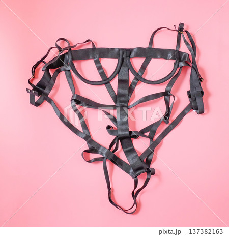 Cosplay women's underwear on color background. 137382163