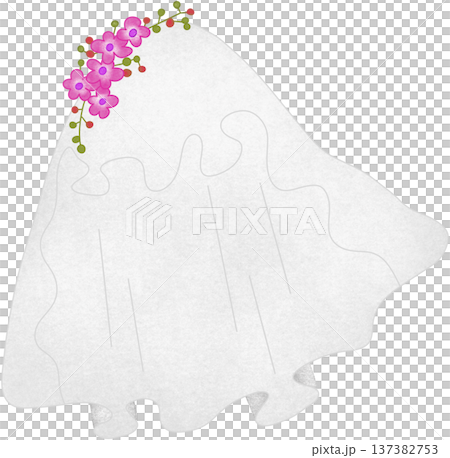 bridal veil with flower bridal veil with flower 137382753