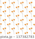 seamless botanical simple pattern with plants and hearts 137382783
