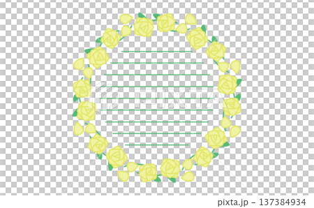黃色玫瑰花框信紙 黃色玫瑰花框信紙 137384934