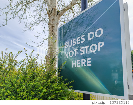 Buses Do Not Stop Here Traffic Sign Warning Buses Do Not Stop Here Traffic Sign Warning 137385113
