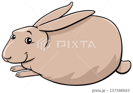 cartoon beige miniature rabbit comic animal character resting cartoon beige miniature rabbit comic animal character resting 137386683