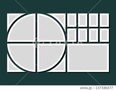 Template collage of thirteen frames, images, photo Template collage of thirteen frames, images, photo 137386877