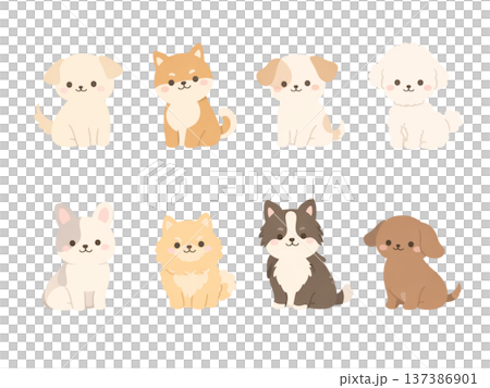 可愛狗狗插畫素材集 可愛狗狗插畫素材集 137386901