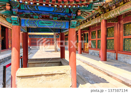 BEIJING, CHINA - MAY 29, 2025: Scenic view of the Forbidden City on a daytime summer day 137387134