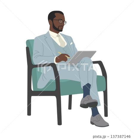 African American psychologist consulting, giving therapy session 137387146