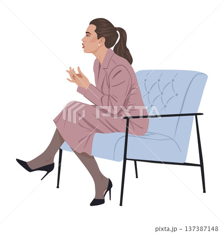 Professional woman sitting talking during an interview 137387148