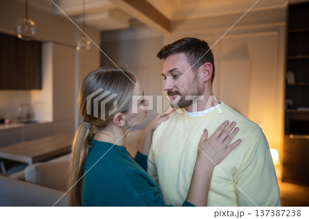 Suspicious wife and lying worried husband, long-term toxic relationships caused by lies and mistrust 137387238