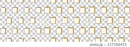 一組三片厚厚的麵包片，中間有間隔線。 137388455