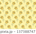 Pattern of yellow meteorites. Cute funny star characters. Vector illustration in flat style 137388747