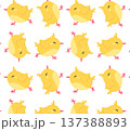 A pattern of funny yellow chicks. Vector illustration in flat style 137388893