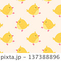 A pattern of funny yellow chicks. Vector illustration in flat style 137388896