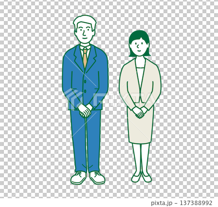 Vector illustration of a businessman standing facing forward Vector illustration of a businessman standing facing forward 137388992