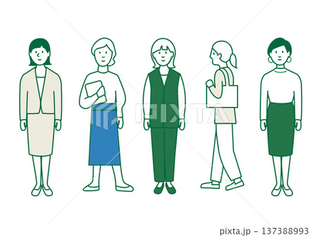 ビジネスウーマンのベクターイラスト 137388993