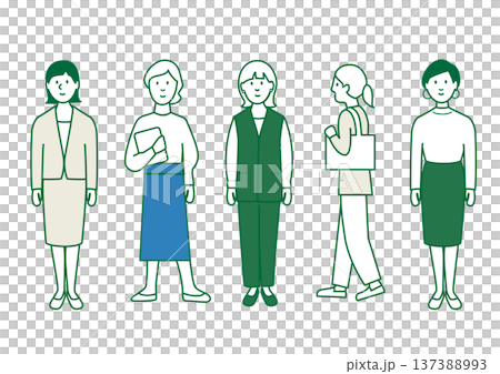 ビジネスウーマンのベクターイラスト 137388993
