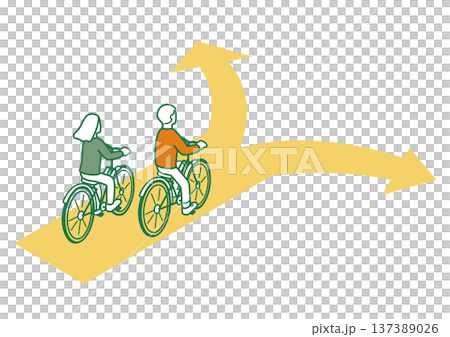 Man and woman at a crossroads vector illustration 137389026