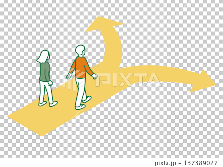 Man and woman at a crossroads vector illustration Man and woman at a crossroads vector illustration 137389027
