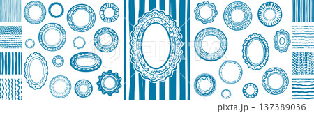 Decorative Plate Frames and Seamless Stripe Patterns Designer Set Decorative Plate Frames and Seamless Stripe Patterns Designer Set 137389036