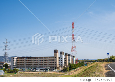 木津川沿いの団地 京都府城陽市 木津川沿いの団地 京都府城陽市 137389591