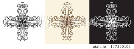 Set of swirl ornate design elements vector isolated illustration Set of swirl ornate design elements vector isolated illustration 137390102