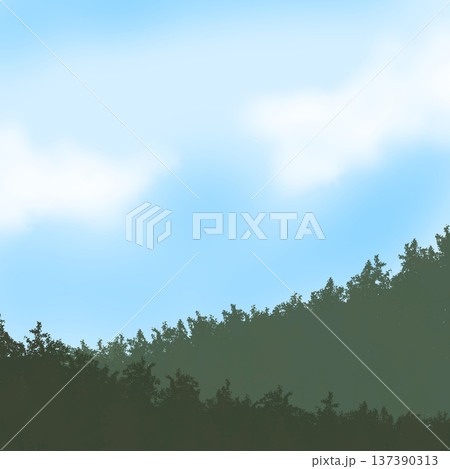 山と青空のイラスト 山と青空のイラスト 137390313