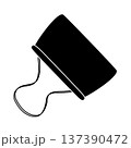 Black silhouette of metal binder clip for holding sheets of paper together, glyph icon flat vector 137390472