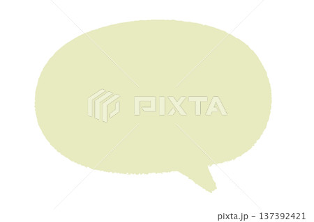 手描きのラフな吹き出し　くすみカラーのクレヨンタッチ 137392421