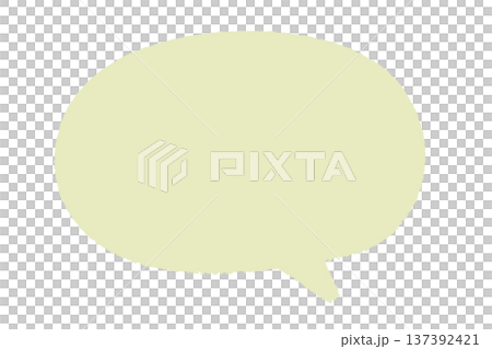 手描きのラフな吹き出し　くすみカラーのクレヨンタッチ 137392421