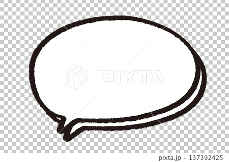 手描きのラフな吹き出し 縁ありのクレヨンタッチ 手描きのラフな吹き出し 縁ありのクレヨンタッチ 137392425