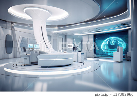 Futuristic Medical Facility, Virtual Reality, AI, Telemedicine 137392966