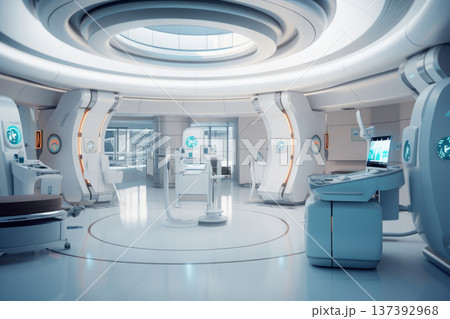 Cutting-Edge Healthcare Hub: Futuristic Medical Facility with Advanced Technologies 137392968