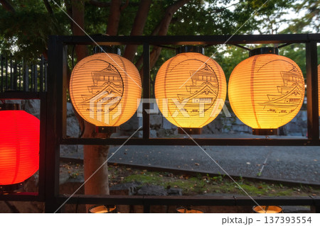 Kokura Castle paper lantern orange light up, Kitakyushu Kokura Castle paper lantern orange light up, Kitakyushu 137393554
