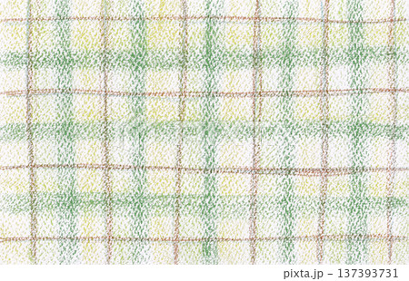 パステルカラーの手描き抽象画_チェッカー柄をモチーフにしたイラストアート 137393731